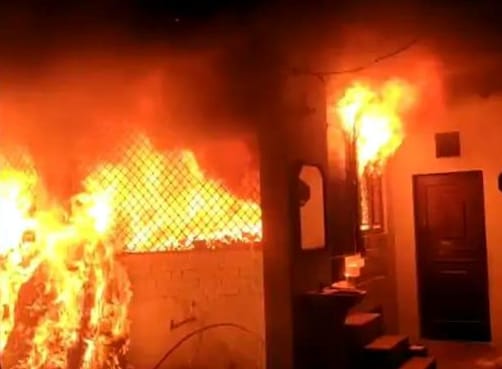 fire in jacket warehouse