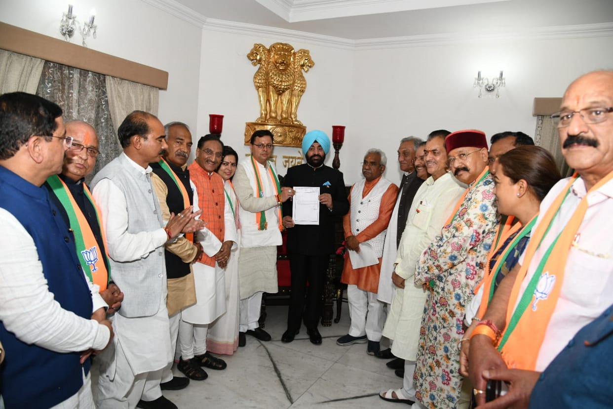 Uttarakhand: Dhami met governor after being elected leader of legislature party, claimed to form government