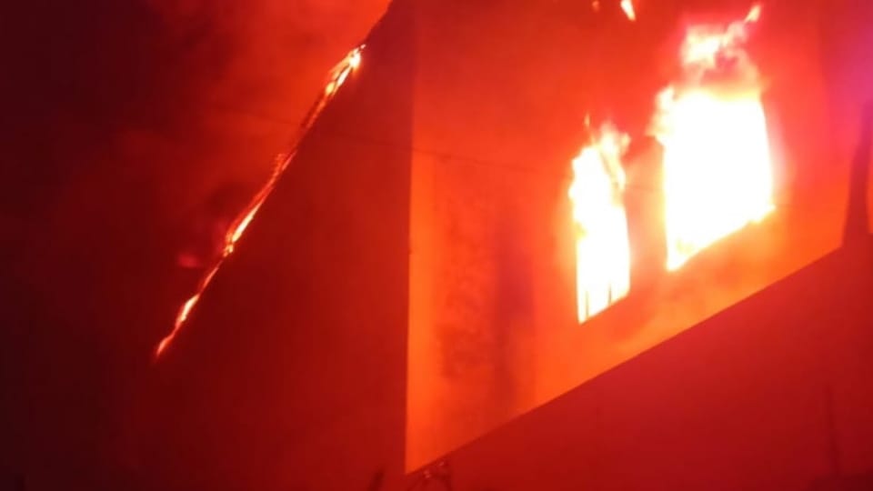 fire broke out in footwear factory at Bahadurgarh