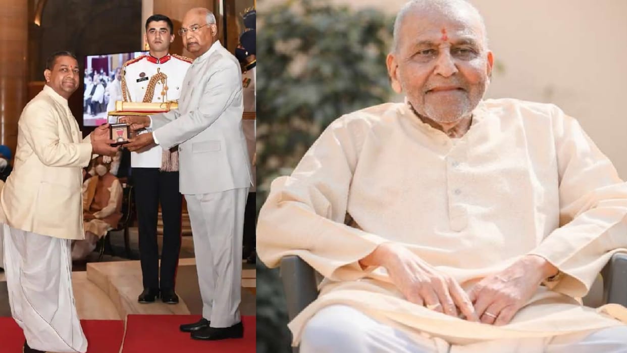 Radhey Shyam Khemka son Krishna Kumar received honor Padma Vibhushan Award from President