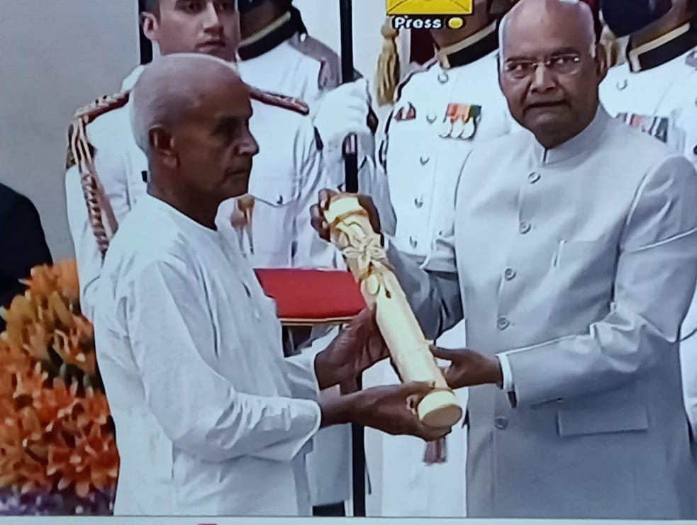 President gives Padma Shri award to OP Gandhi