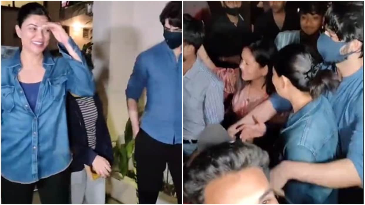 Video: Ex-boyfriend Rohman Shawl was seen protecting Sushmita Sen from the crowd people asked- patch up ho gaya kya?