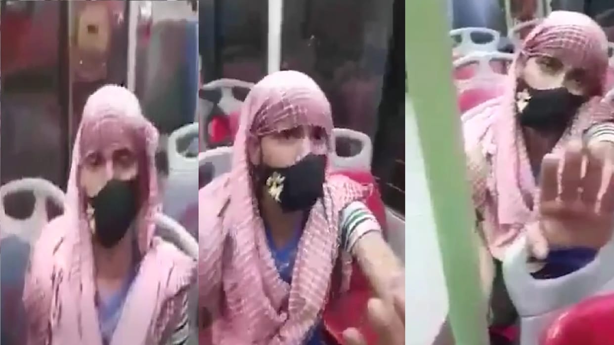 boy disguised as girl in greed of free bus service bus conductor took off mask beard exposed him