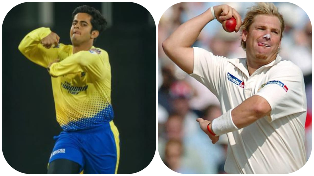 Dhoni's 'trump card': CSK bowler Prashan Solanki action similar to Shane Warne, bowling like Warne, troubled Ravindra Jadeja during Practice session, watch VIDEO