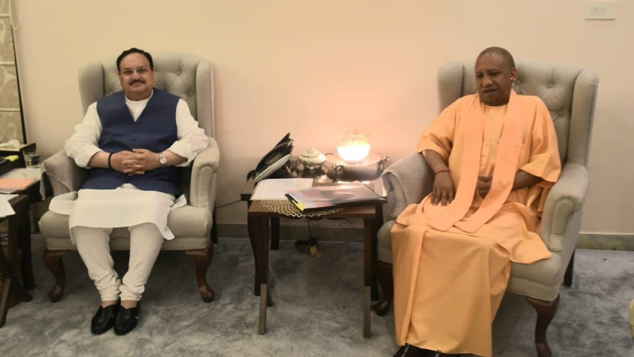 Uttar Pradesh CM designate Yogi Adityanath Meets BJP national president JP Nadda Home Minister Amit Shah Before Oath Taking Ceremony