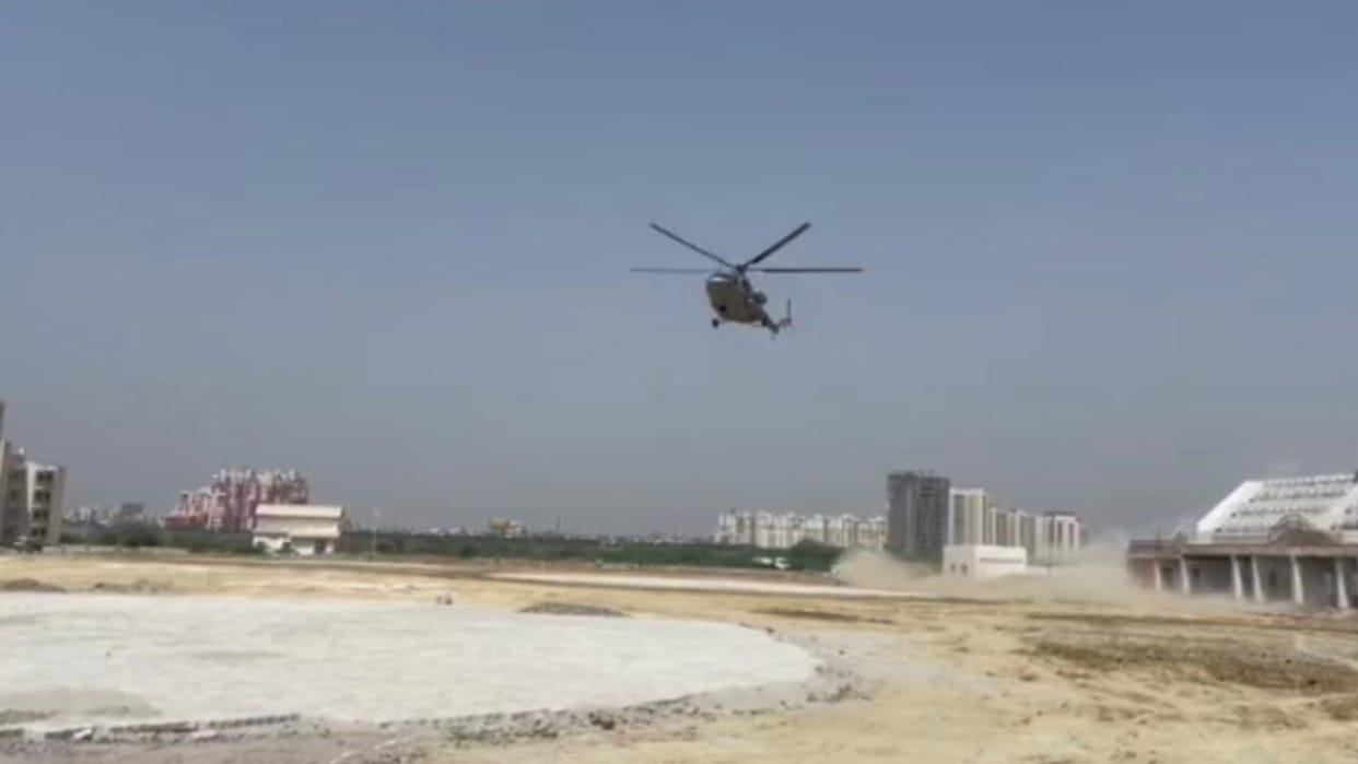 Oath taking ceremony: Second helipad prepared for PM in 24 hours, after dial 112 helipad built for PM at football ground near Ikana