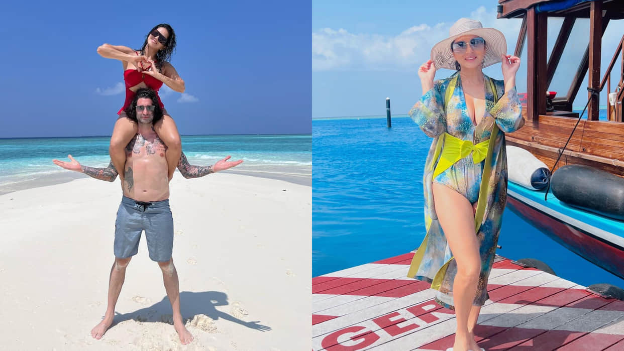 Sunny Leone Maldives vacation photos goes viral with husband daniel weber