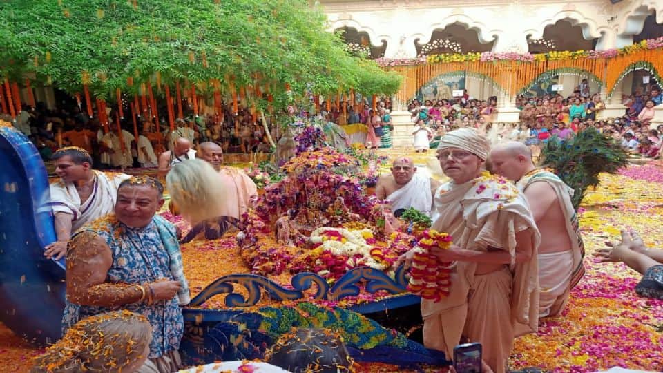 Devotees celebrates Nauka Vihar Utsav in ISKCON Temple Vrindavan