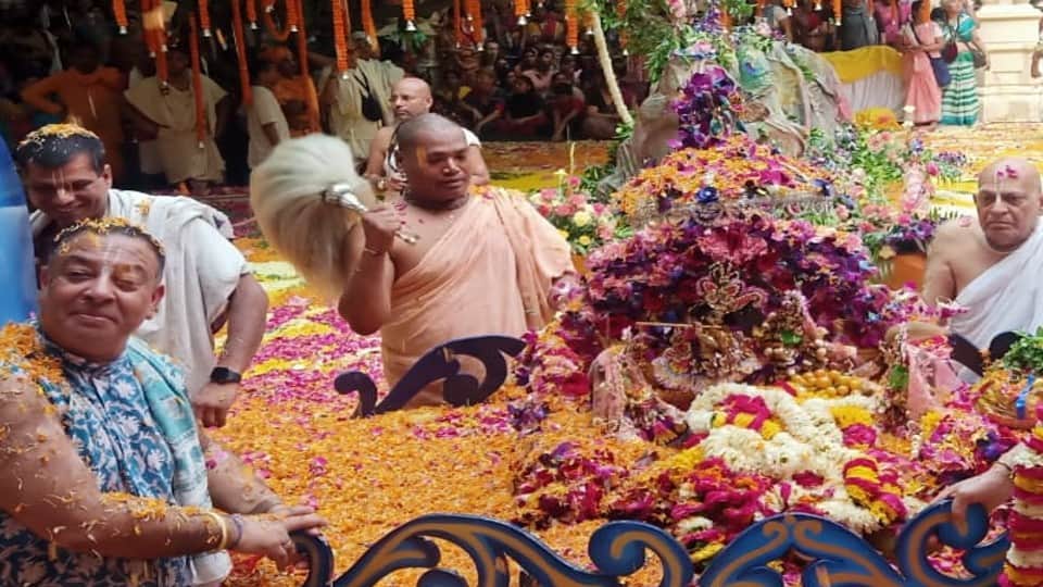 Devotees celebrates Nauka Vihar Utsav in ISKCON Temple Vrindavan