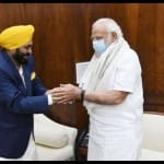 सीएम भगवंत मान व पीएम नरेंद्र मोदी का पुराना फोटो।