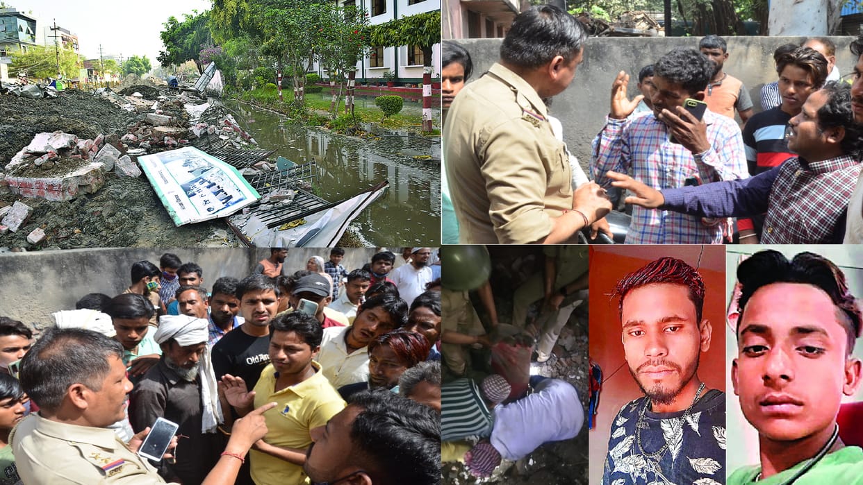 Ghaziabad Big Incident wall of school collapsed while making drain three laborers died See Photos