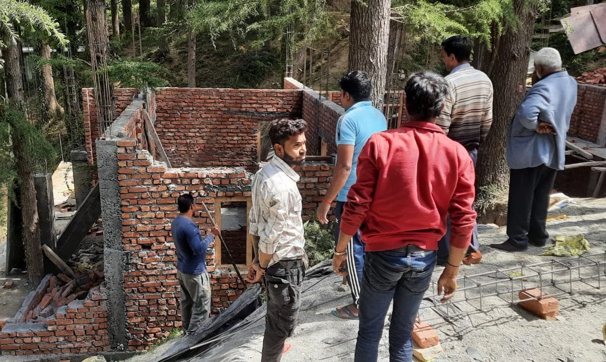 four pucca houses demolished
