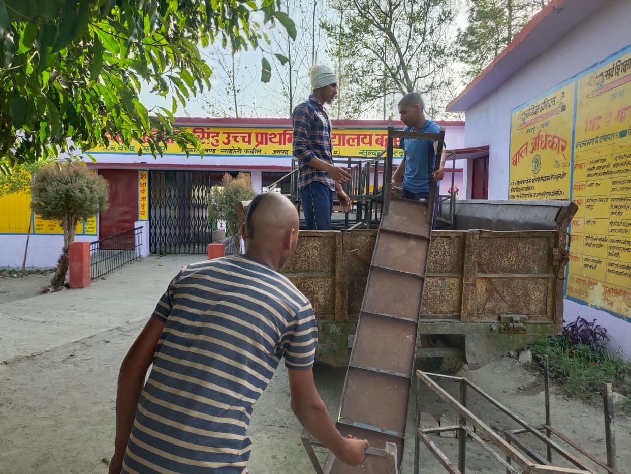 Villagers caught the headmaster selling school furniture