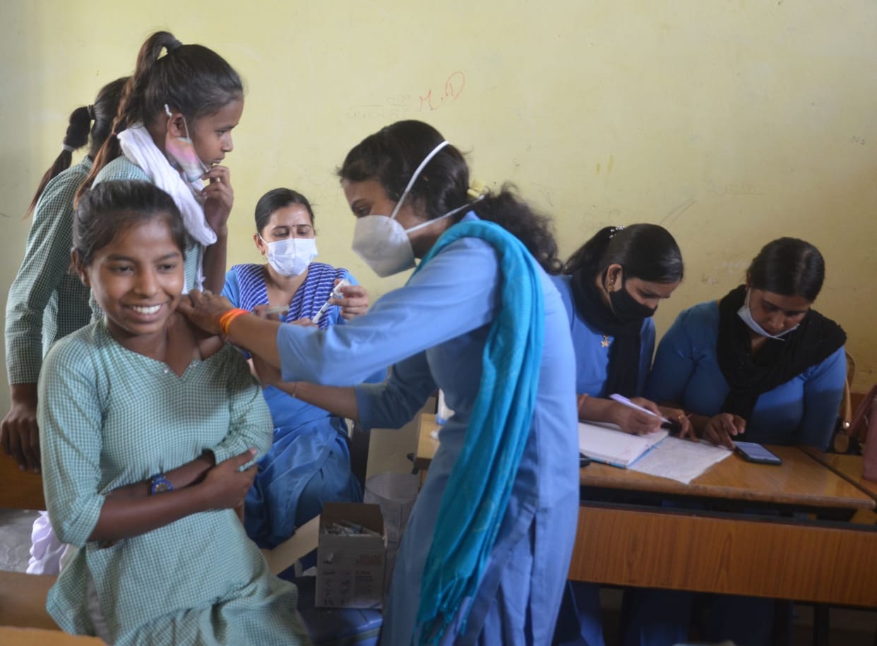 28 percent of adolescents in the age group of 12 to 14 are covered