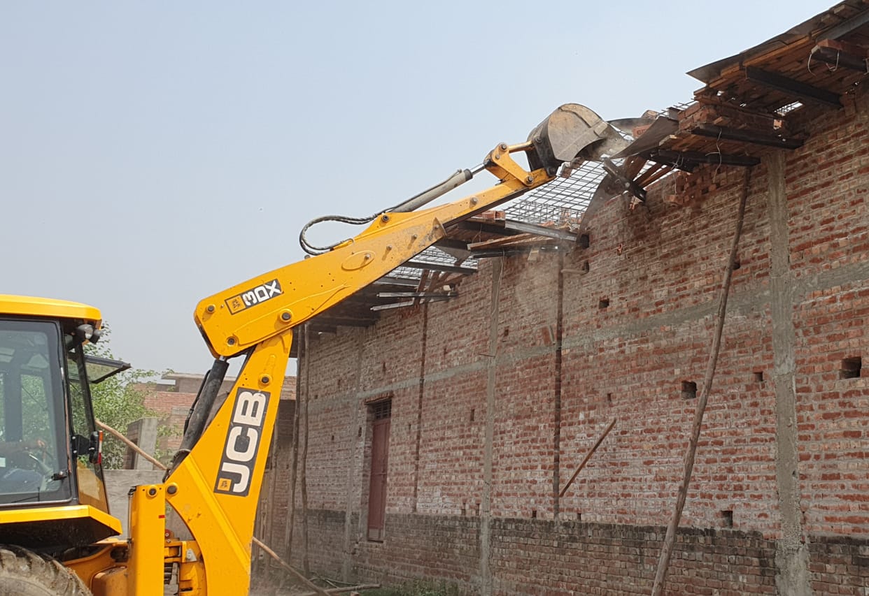 Bulldozer on enemy property