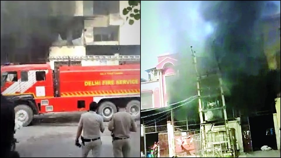 massive fire broke out in a plastic factory in bawana one worker died