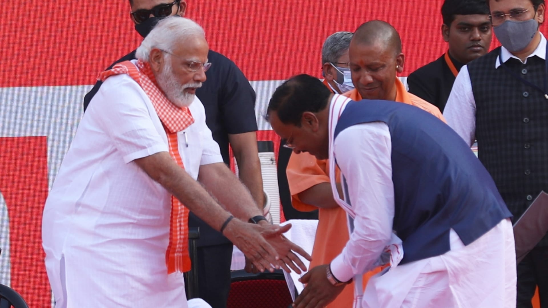 Swearing in ceremony Pics of UP cabinet taking oath.