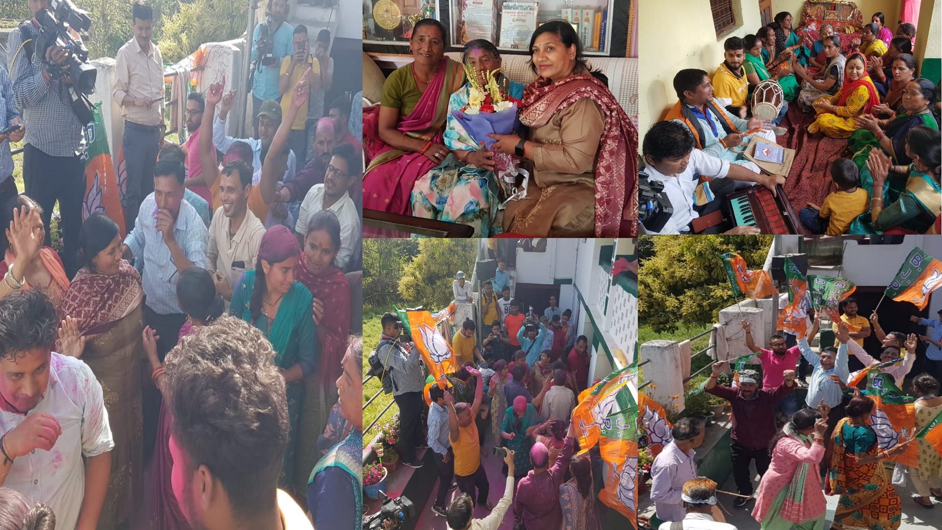 CM yogi adityanath Oath Ceremony, Celebration in Panchur village of Yogi in Uttarakhand, mother and sister get emotional
