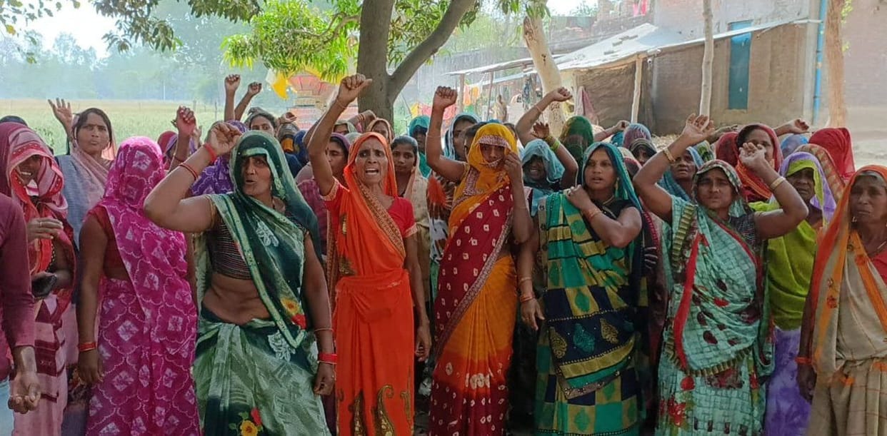 Women protest against sending the youth to jail with a firearm