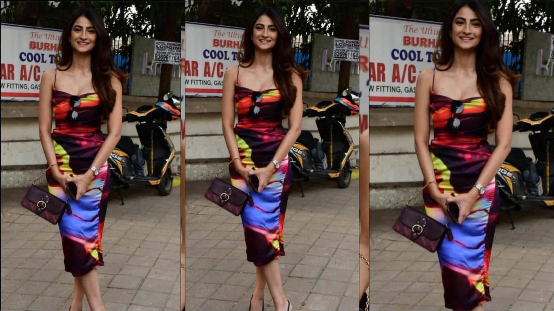 palak tiwari look stunning in multicolor bodycon dress in recent picture