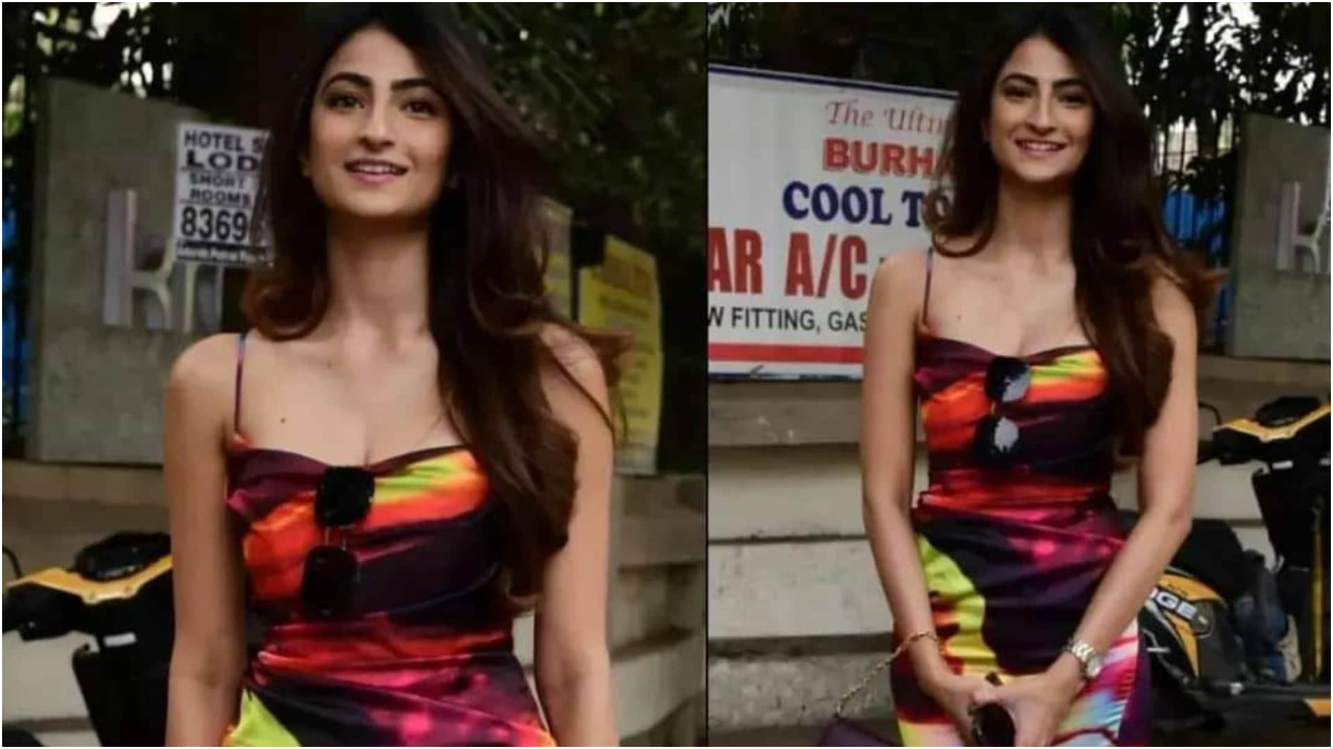 palak tiwari look stunning in multicolor bodycon dress in recent picture