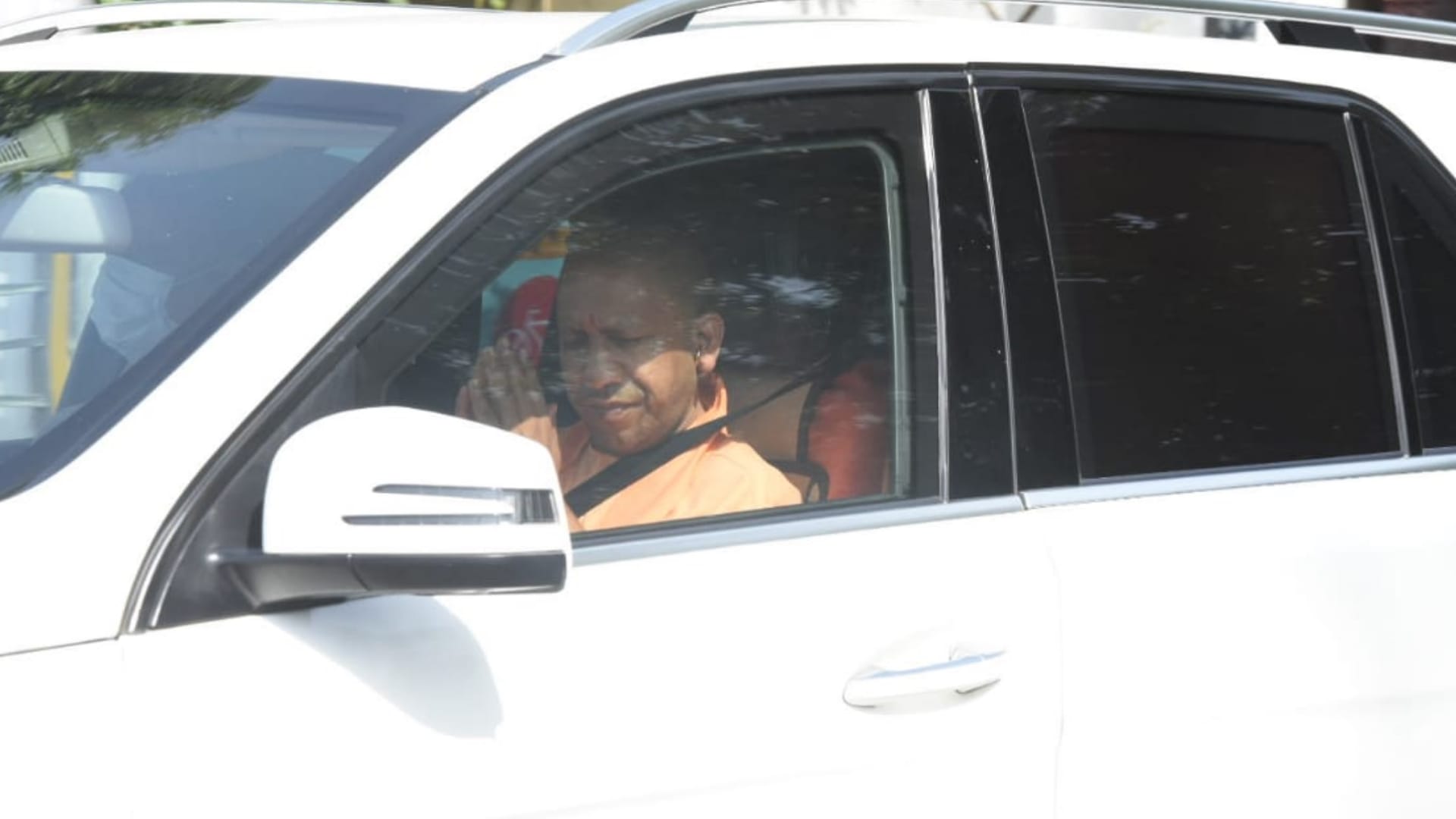 Celebration on swearing in ceremony of Yogi Adityanath.
