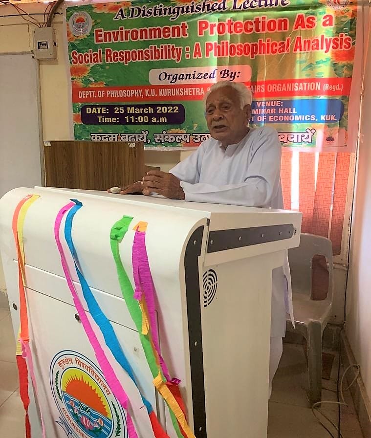 Explained the relevance of philosophy in the environment, Kurukshetra