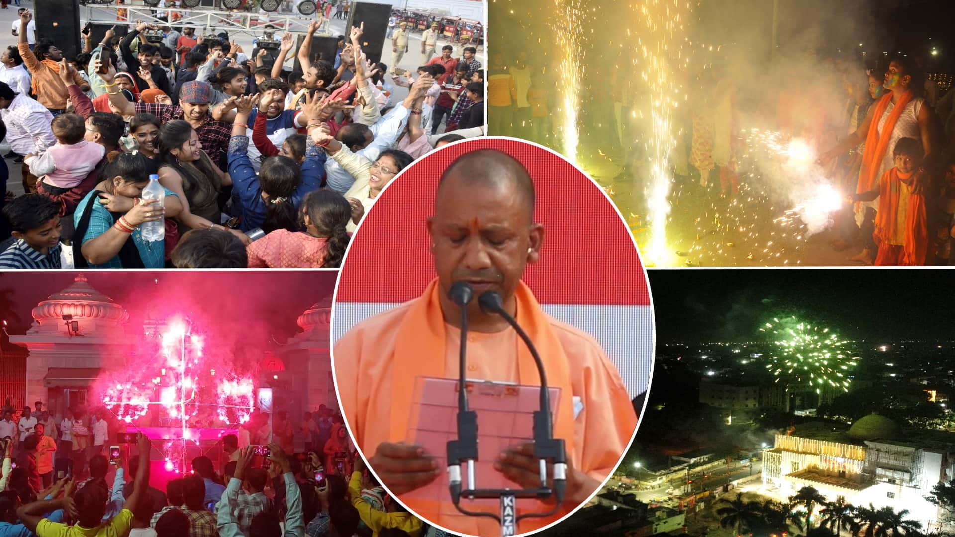 People celebrated Yogi Adityanath becoming CM in Gorakhpur