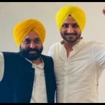 पंजाब सीएम भगवंत मान और हरभजन सिंह।