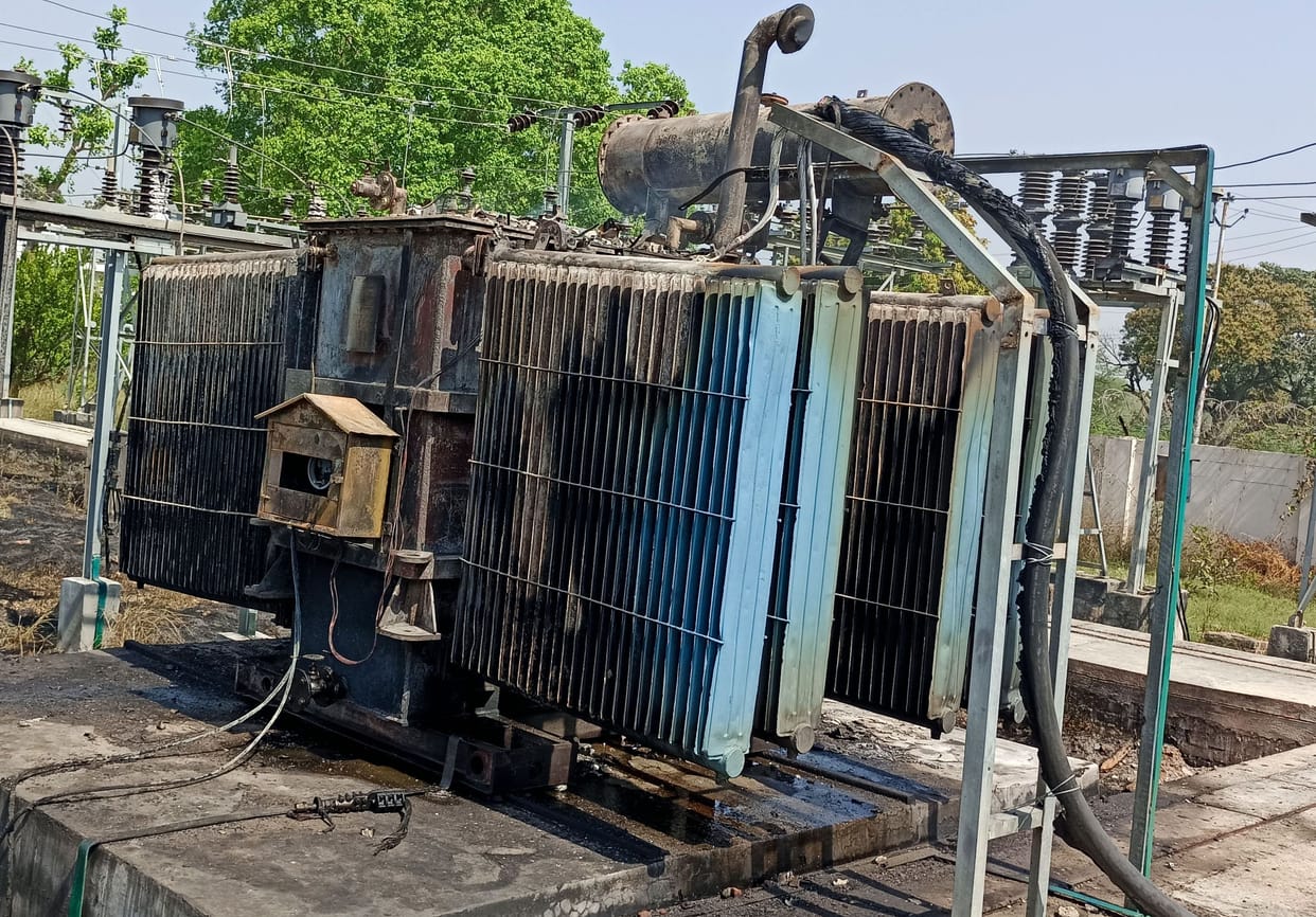 Power transformer and two feeder machines burnt, power out in 80 villages