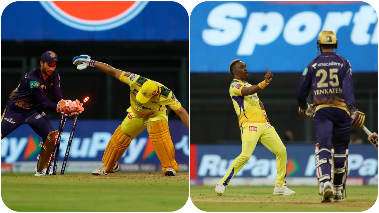 Photos of CSK vs KKR IPL 2022 Match: Photos of Chennai Super Kings vs Kolkata Knight Riders IPL 2022 Match 1 at Mumbai| MS Dhoni Sheldon Jackson DJ Bravo