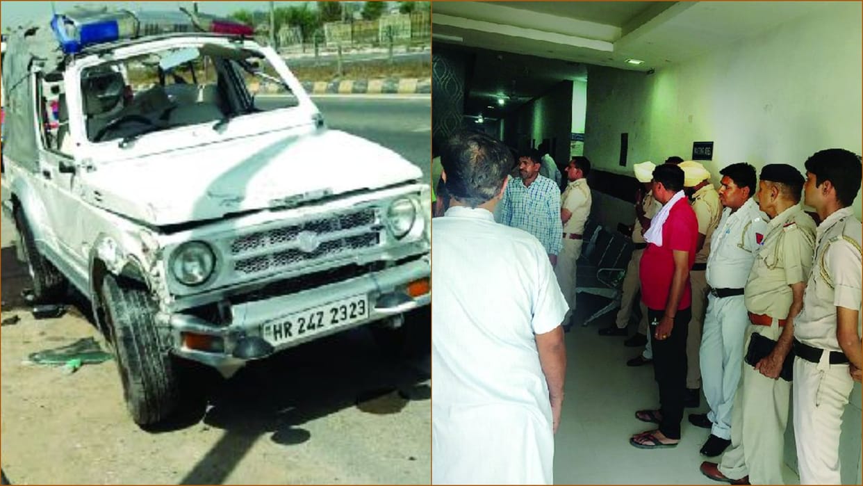 Police Gypsy overturned in Sirsa of Haryana