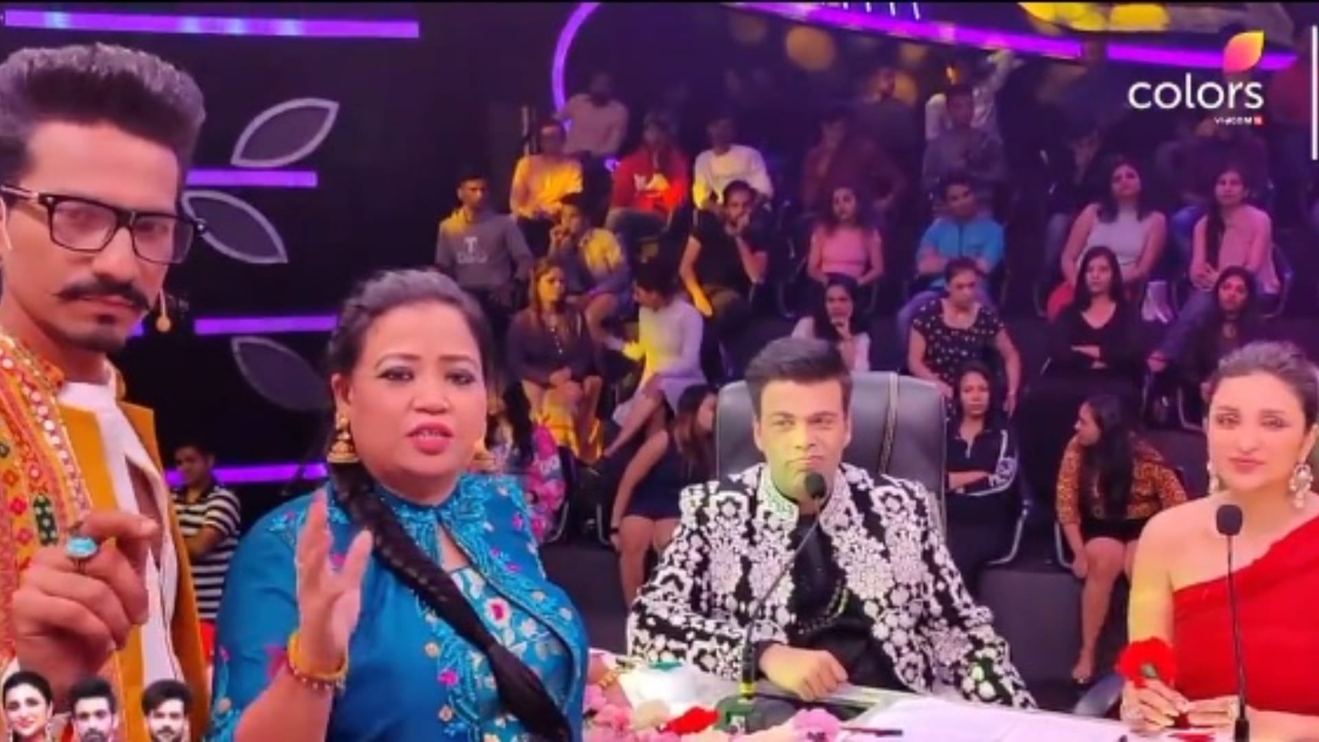 Karan Johar tells Bharti singh that he is afraid that her delivery will happen on hunarbaaz set, suggest some names for baby also