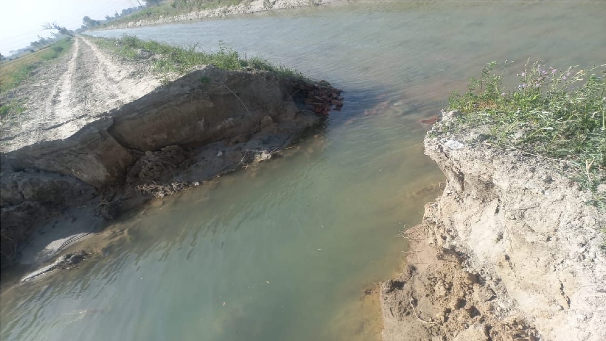 Twenty acres of crop was destroyed due to leakage in the track of Rajwaha