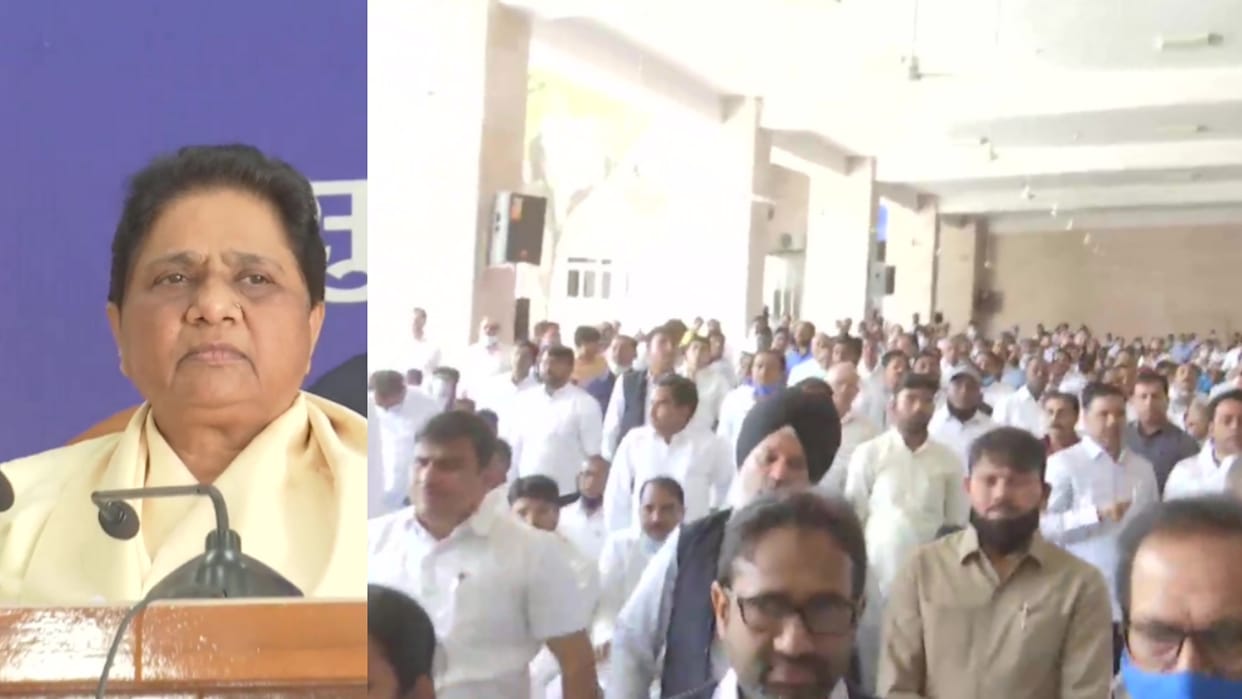 BSP meeting with its leaders in Lucknow over UP assembly election 2022.