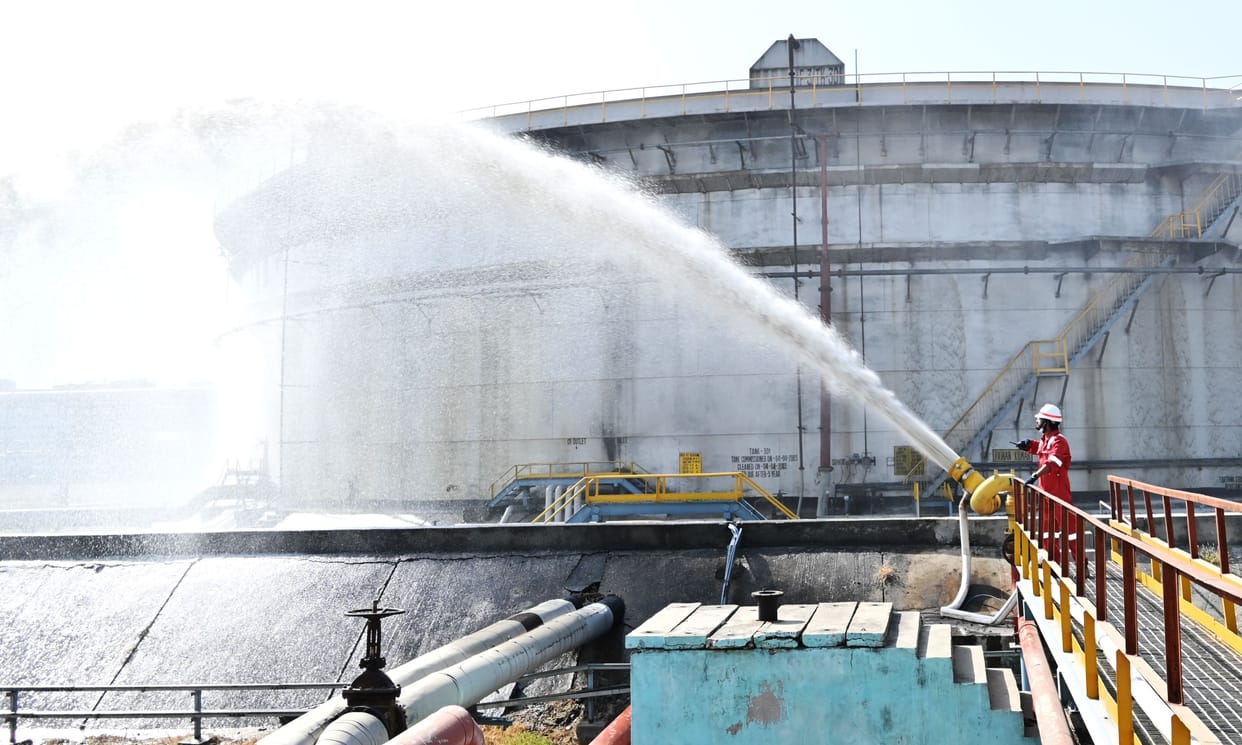 Disaster drill exercise in refinery