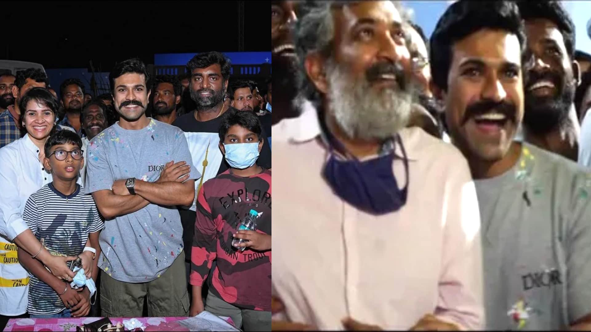 Ram Charan birthday celebrations on the sets of RRR SS Raja Mouli has a surprise plan for actor, see photos
