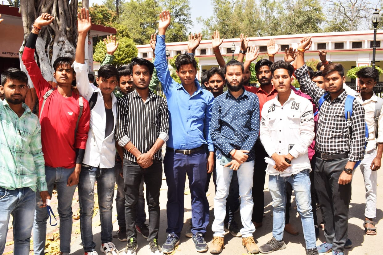 Students protest for not getting permission for farewell party