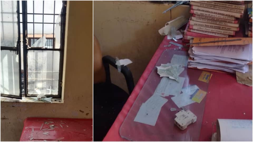 Heavy explosion on the roof of lock-up in Etmadpur police station Agra