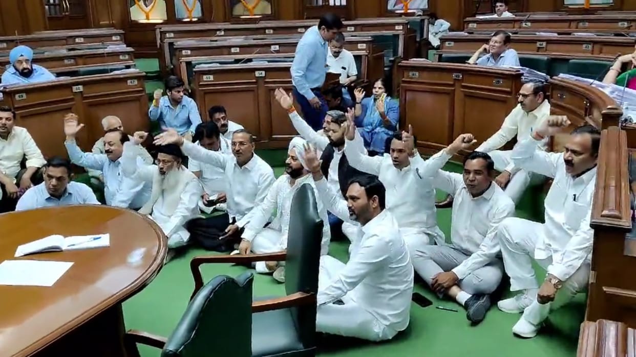 Delhi Assembly briefly adjourned as AAP MLAs demand apology from BJP leader Adesh Gupta for derogatory comment on CM Kejriwal