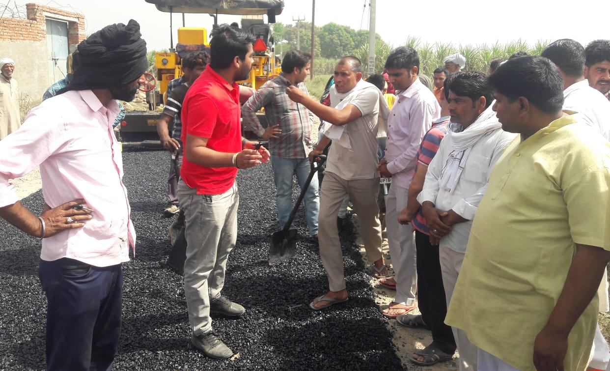 Villagers stopped road construction by creating ruckus