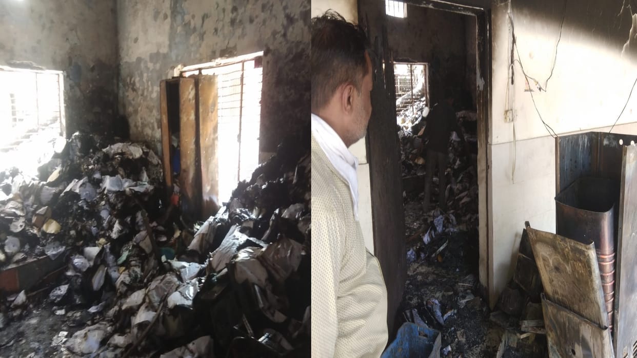 Ghaziabad nayab tehsildar office catches fire documents kept in office turn to ashes enquiry ordered