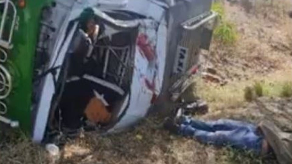Madhya Pradesh: Magic vehicle carrying school children overturns in Ujjain, driver killed, 18 children injured