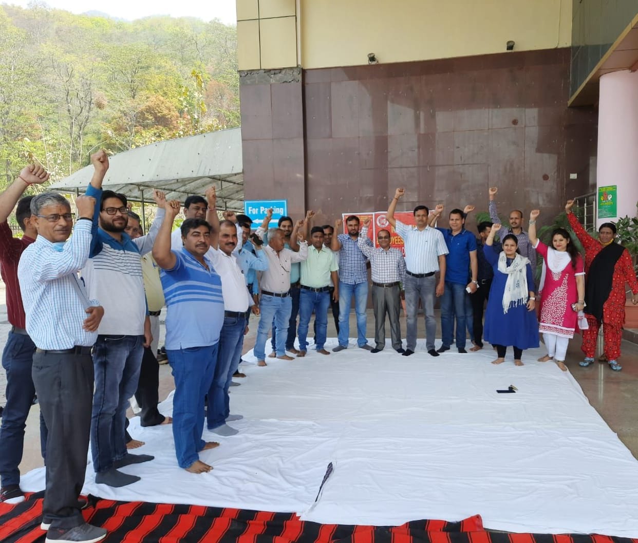 Protest by Staff Union in Haldwani