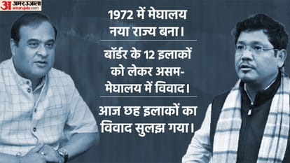 असम के मुख्यमंत्री हिमंत बिस्वा सरमा और मेघालय के मुख्यमंत्री कोनार्ड संगमा