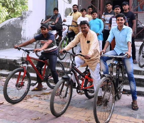Awareness for water conservation done through cycle rally