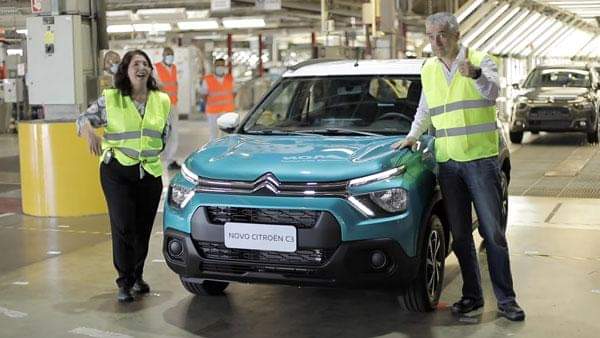 Citroen C3 SUV French carmaker Citroen starts production of its upcoming model C3 SUV for South American markets 2022 C3 compact SUV is expected to launched in India Soon
