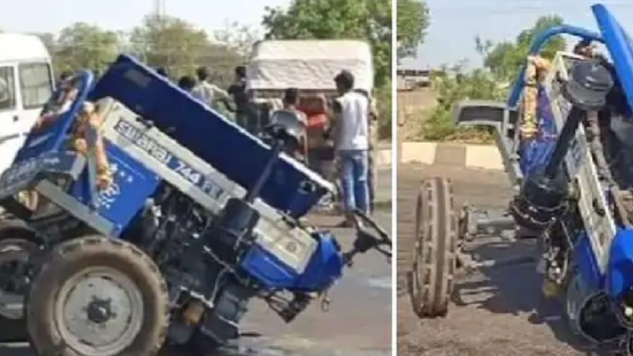 Shivpuri: Tractor collided with police's Bolero, split into two, 3 injured including TI