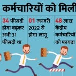 केंद्रीय कर्मचारियों का डीए तीन फीसदी बढ़ा।