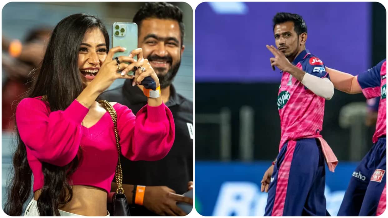 SRH vs RR IPL 2022: Photos of Yuzvendra Chahal Flying Kiss Celebration to wife Dhanashree; Posters of Shane Warne, Sanju Samson Hetmayer Pink Hair, Sunrisers Hyderabad vs Rajasthan Royals IPL 2022 Match Photos at Pune